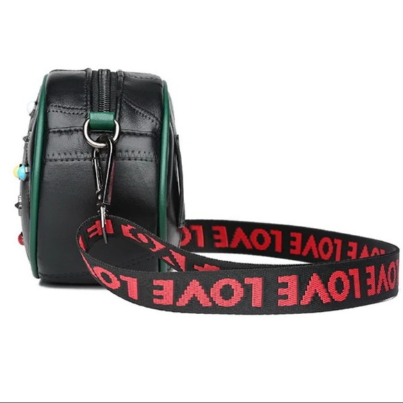 Studded Star Love Black Waist Bag Fanny Pack - Picture 4 of 7